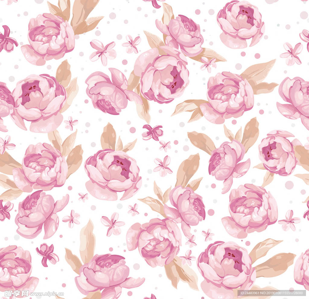 粉色花卉底纹
