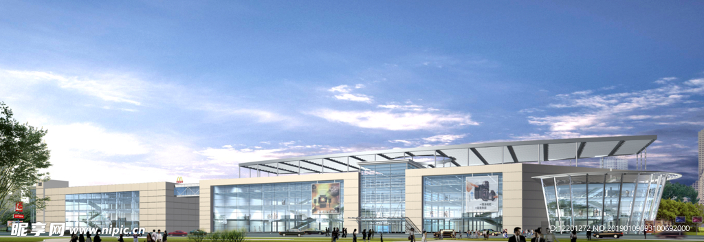 商业建筑效果图ps素材