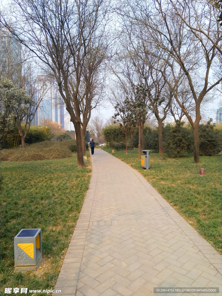 深秋时节的公园