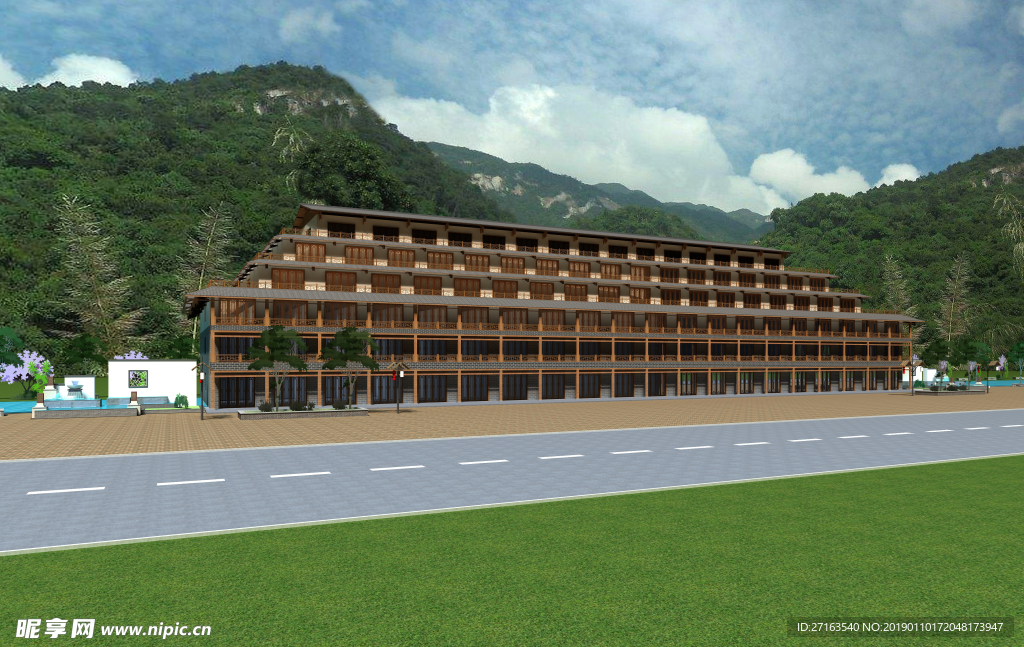 中式建筑外观效果图