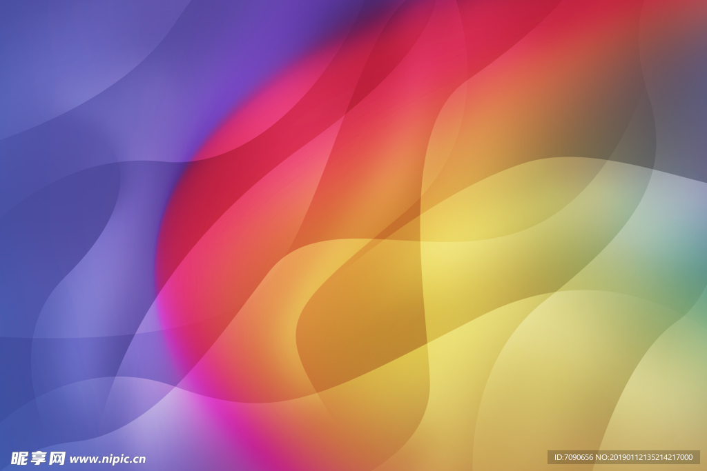 绚丽彩虹渐变曲线背景