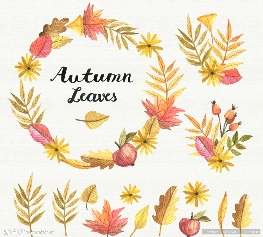 秋季叶子花环