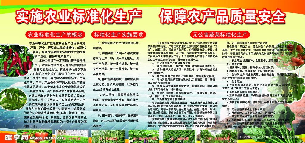 实施农业标准化生产 保障农产品