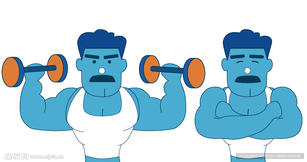 卡通肌肉男