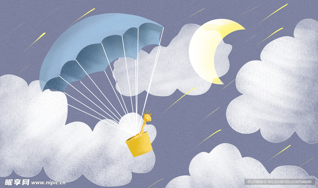 现代简约手绘儿童房