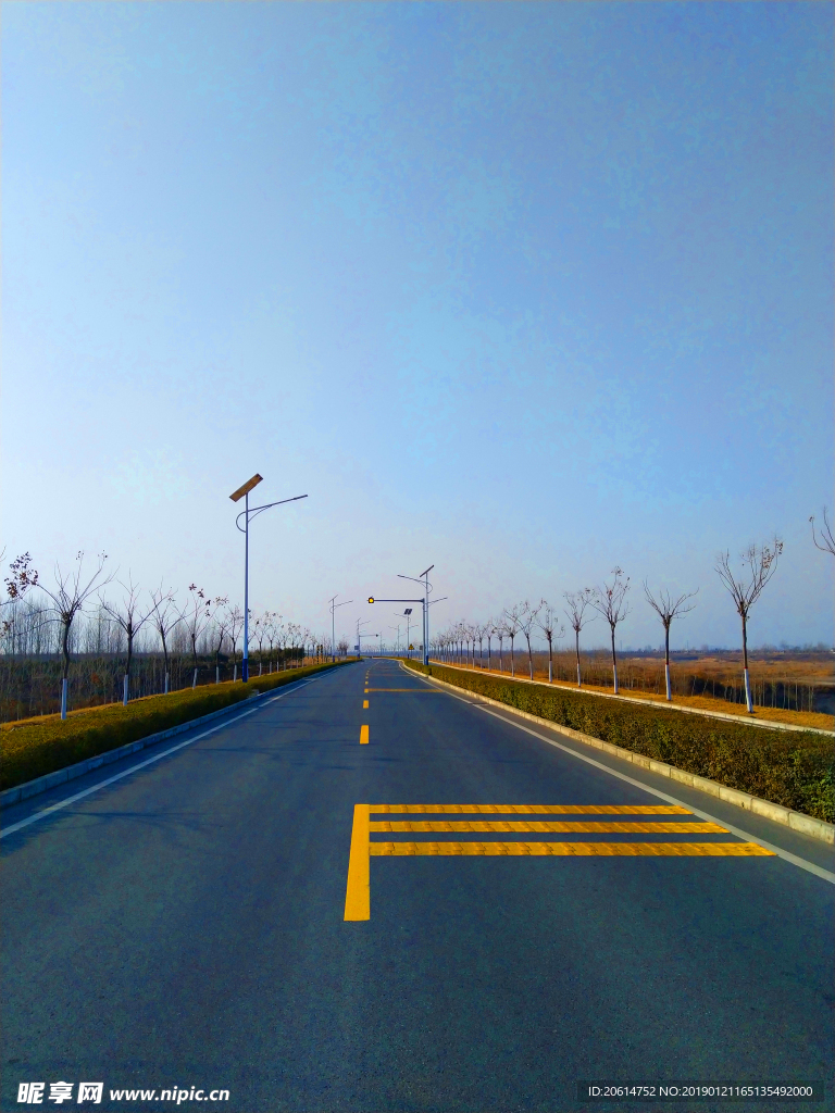 深秋时节的道路风景