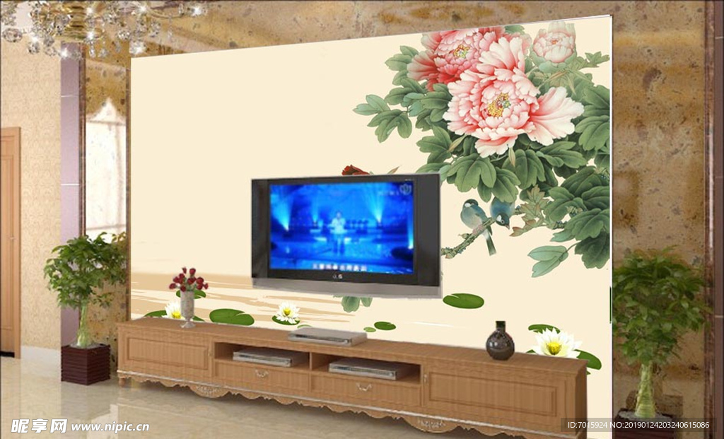 家和富贵电视背景墙