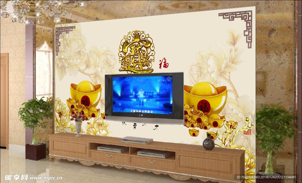 意境背景墙 3D背景墙 电视墙