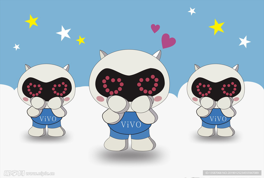 VIVO卡通公仔矢量图