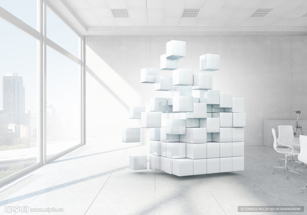 几何立体三维抽象创意背景