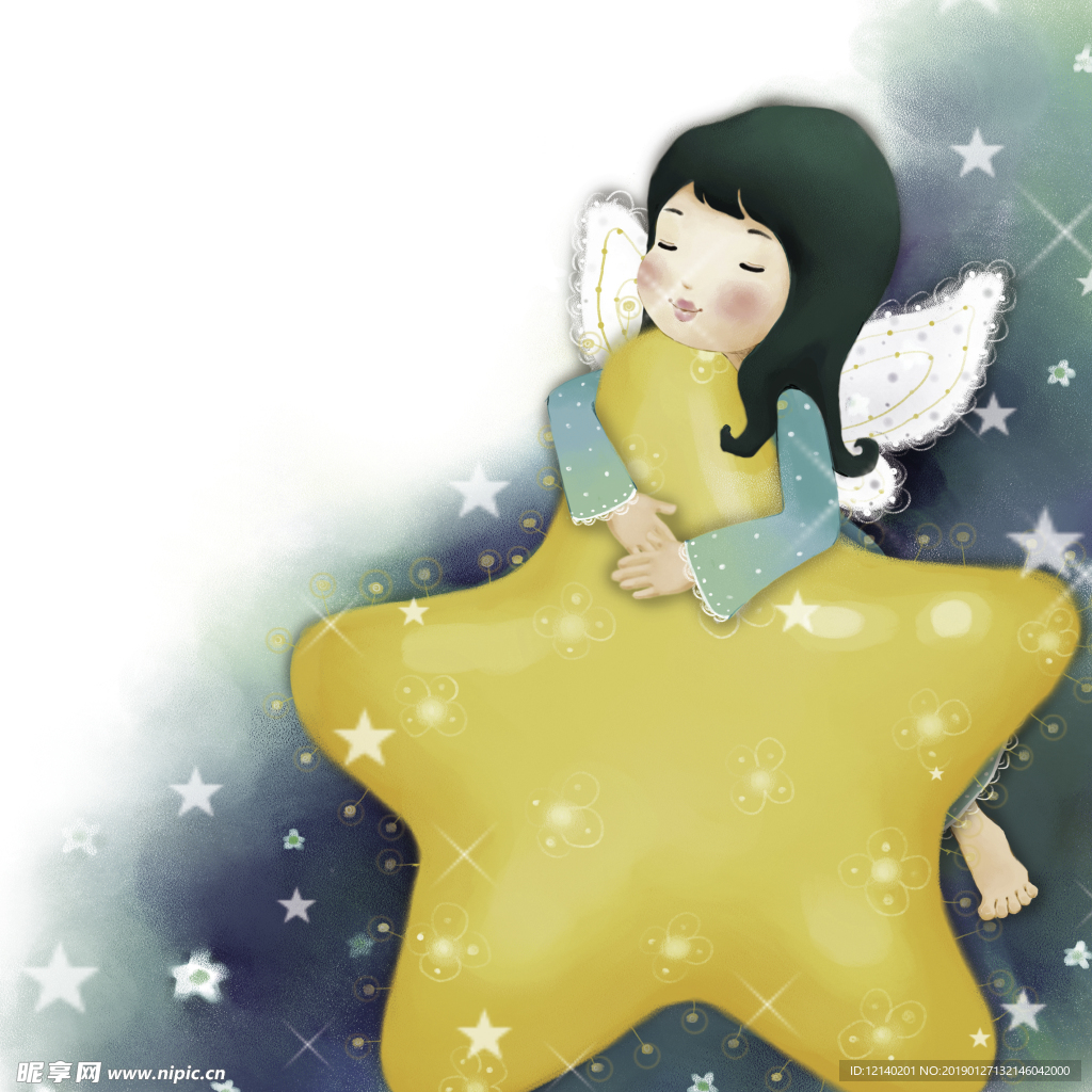 抱着星星的女孩