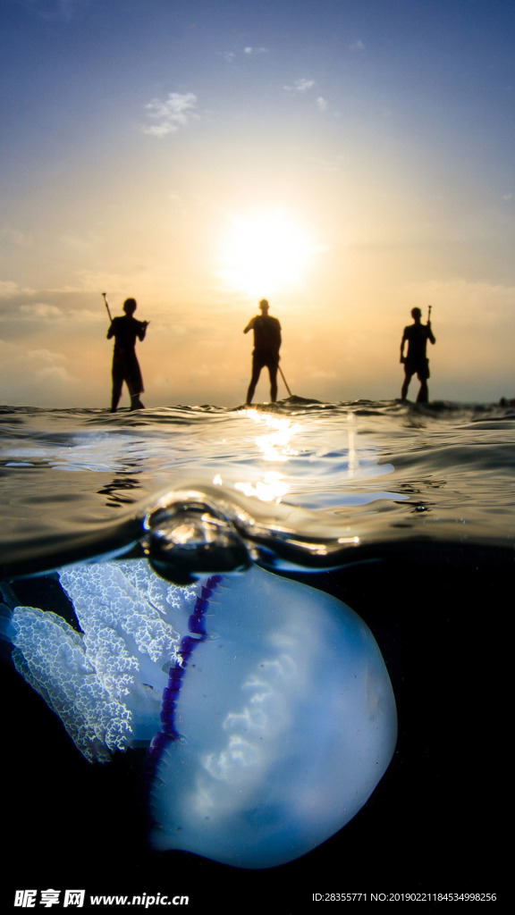 海边落日晚霞图