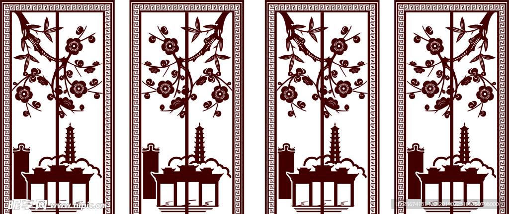 屏风  岭南风格 梅花