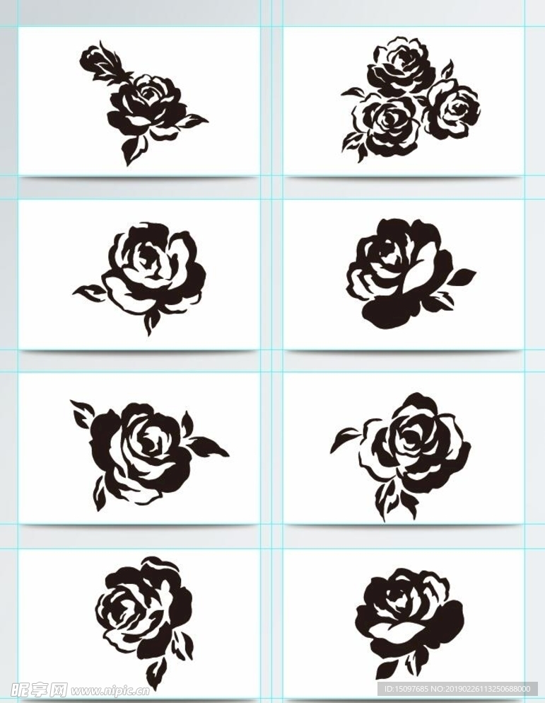 玫瑰花剪影