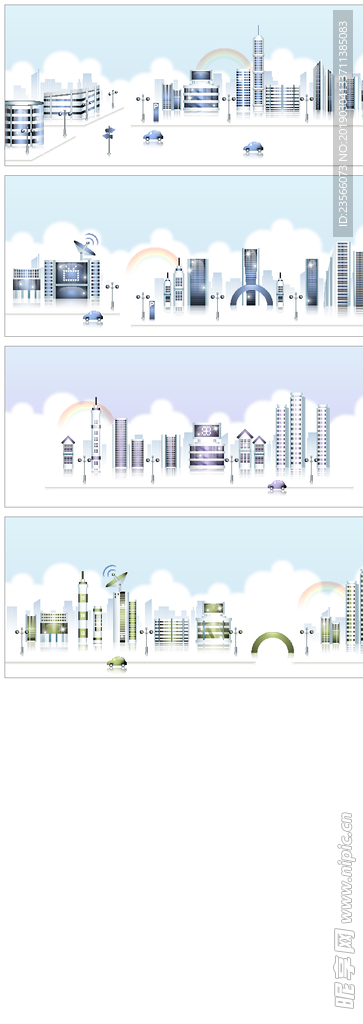 现代电子商务网络图标插画设计