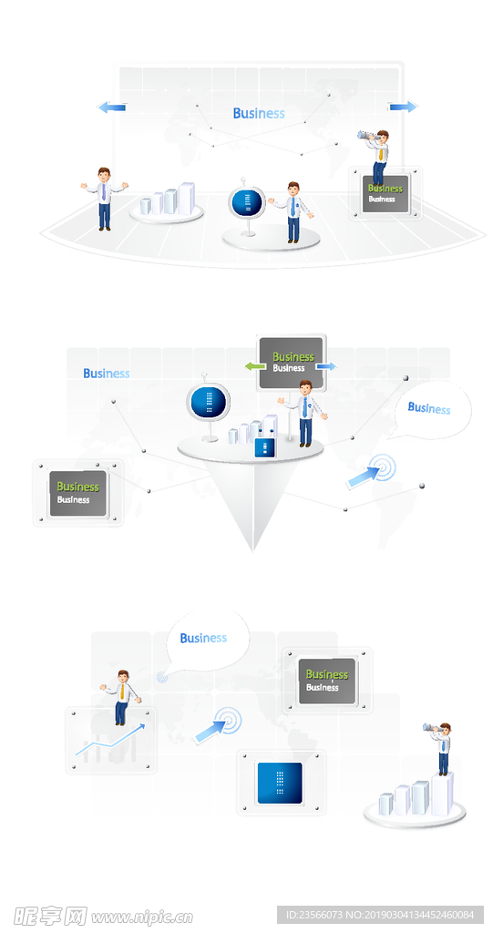 现代电子商务网络图标插画设计