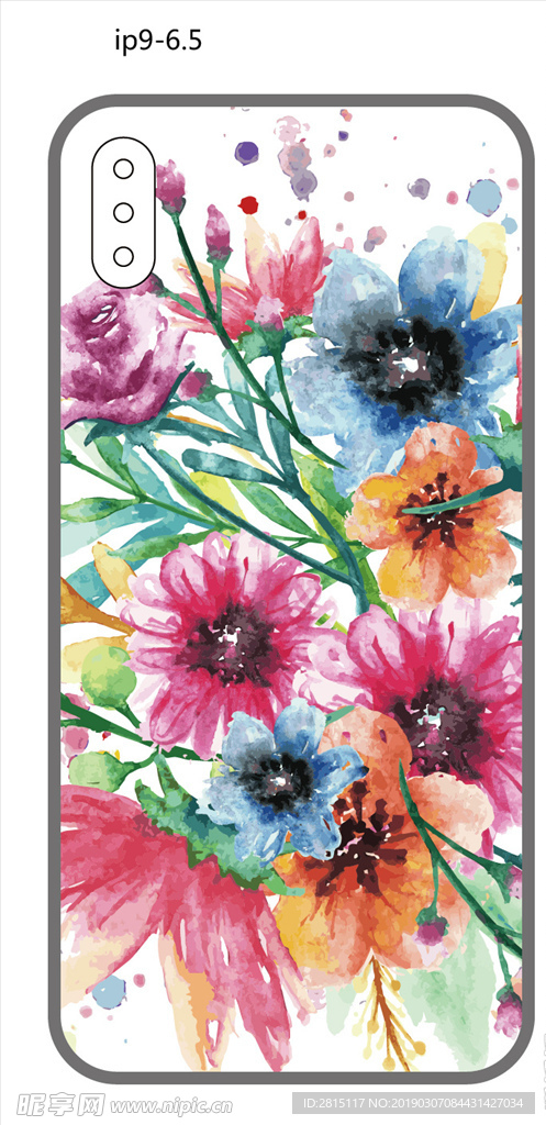 创意手机壳 水彩花纹 彩绘图案