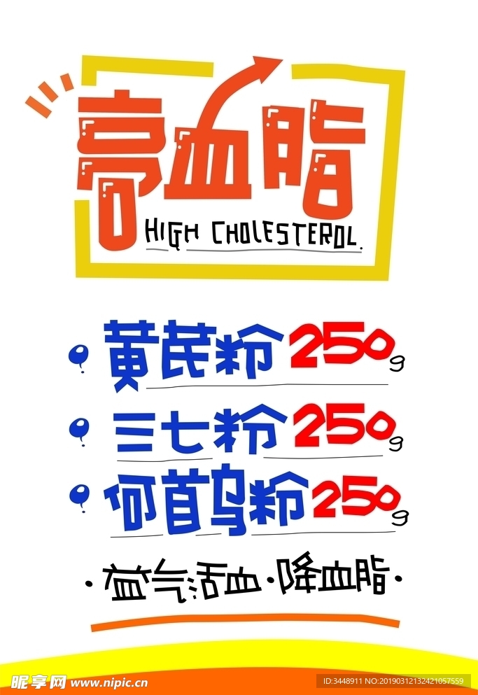 高血脂POP手绘矢量图