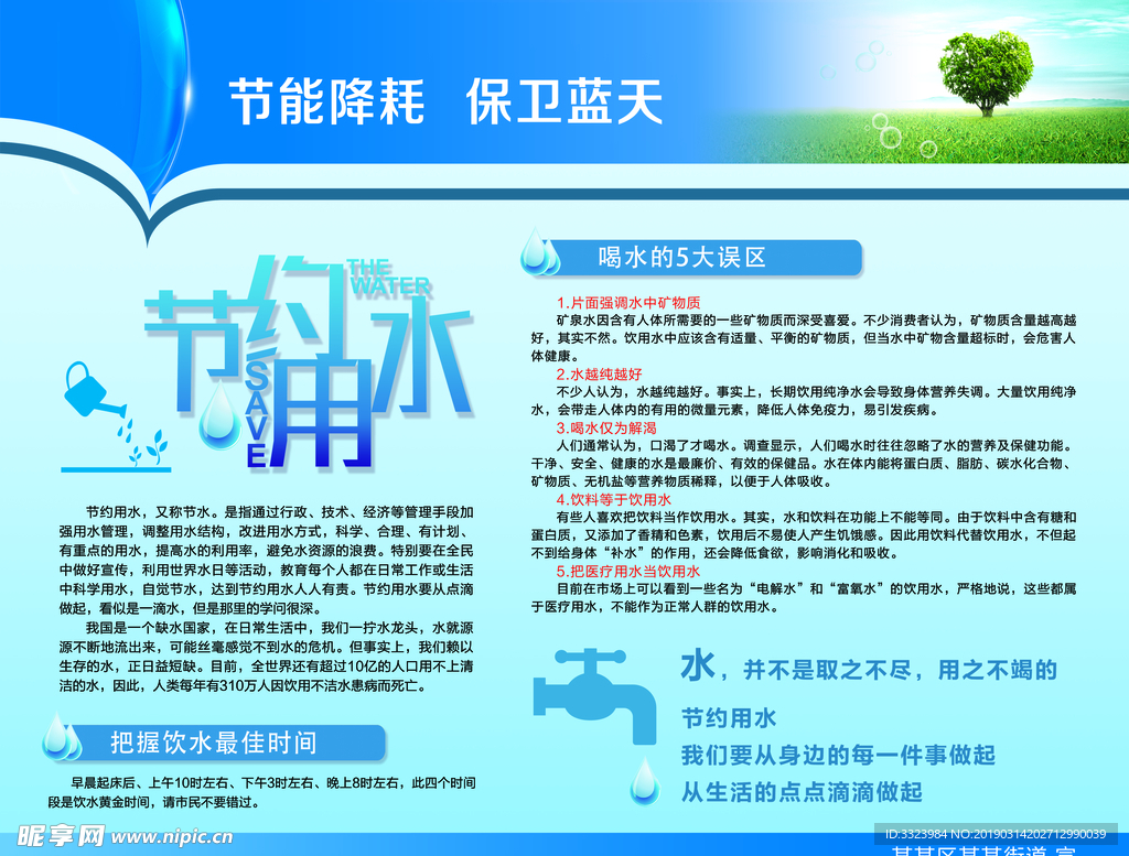 节约 用水  健康教育 宣传栏