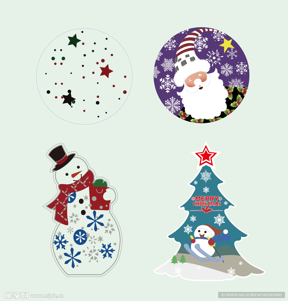 雪人圣诞老人矢量图