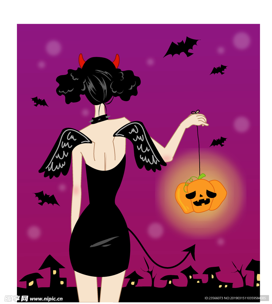 创意夏日人物女孩活力插画