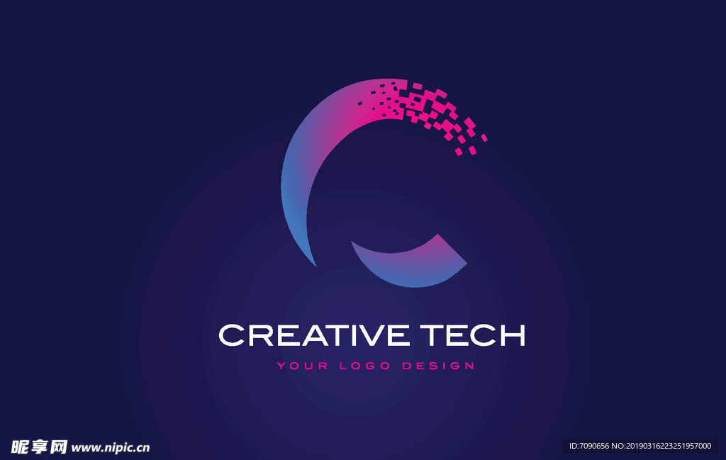 科技感英文LOGO字母C