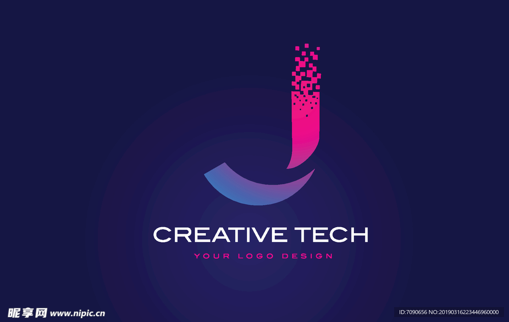 科技感英文LOGO字母J