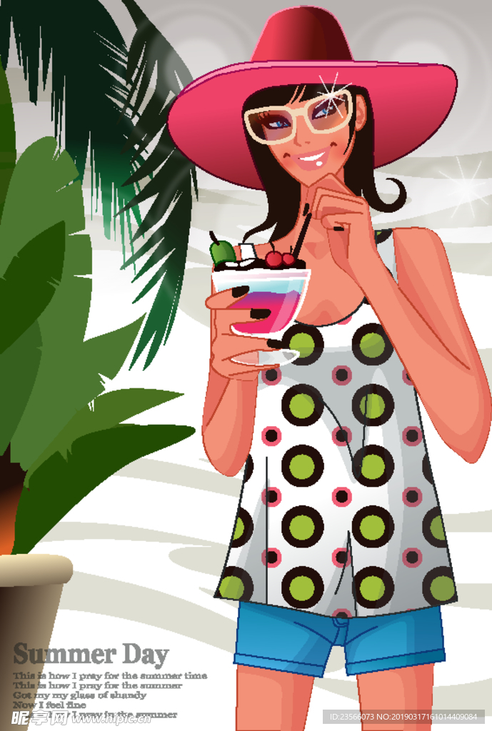 时尚潮流人物女性插画图案设计