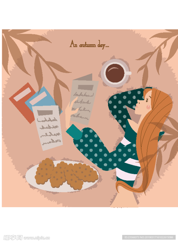 时尚潮流人物女性插画图案设计