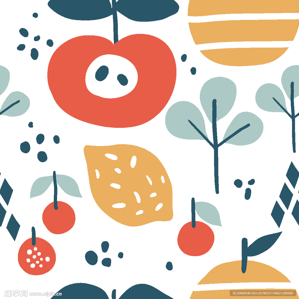 缤纷色彩植物涂鸦