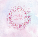 清新水彩爱心
