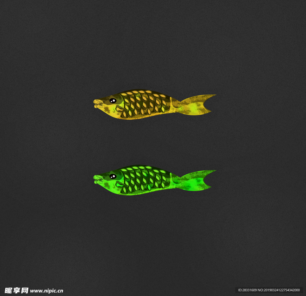 黄鱼与绿鱼写实版