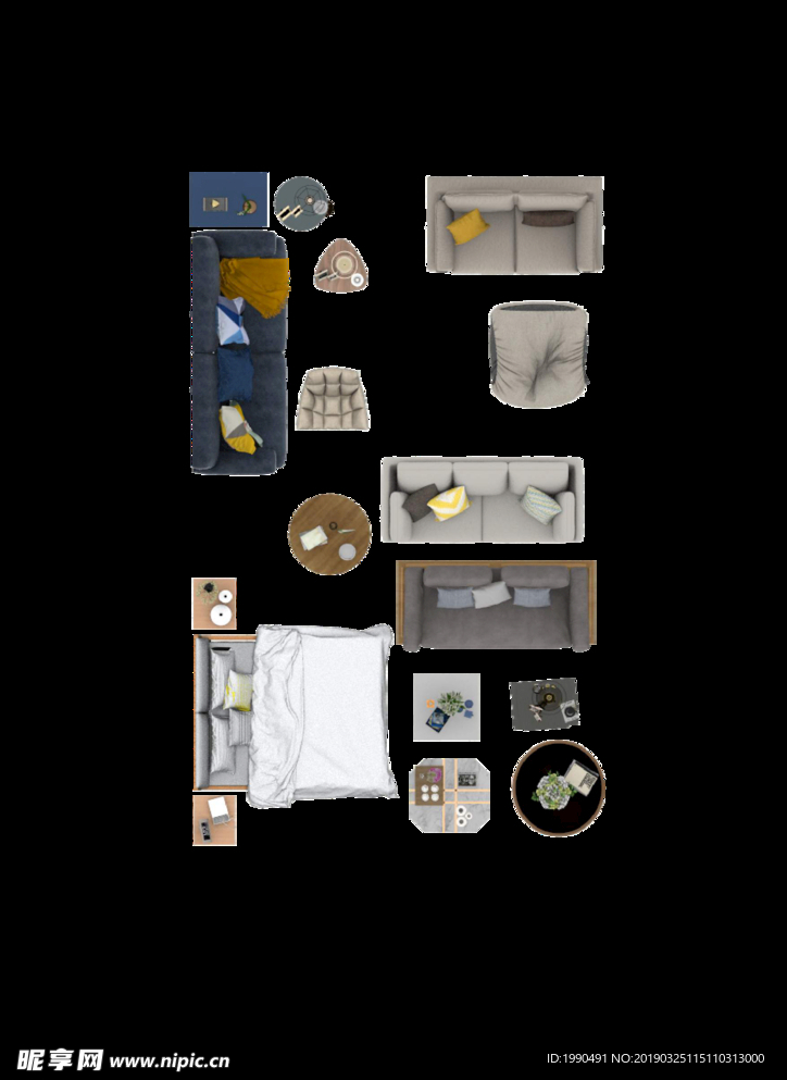 家具彩平免抠素材