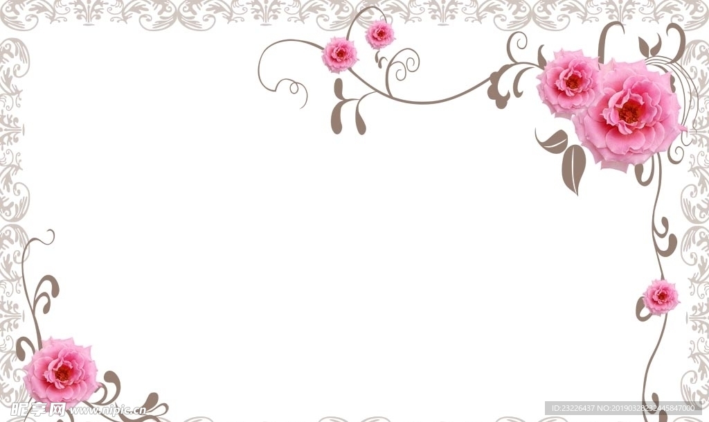 粉色玫瑰背景墙