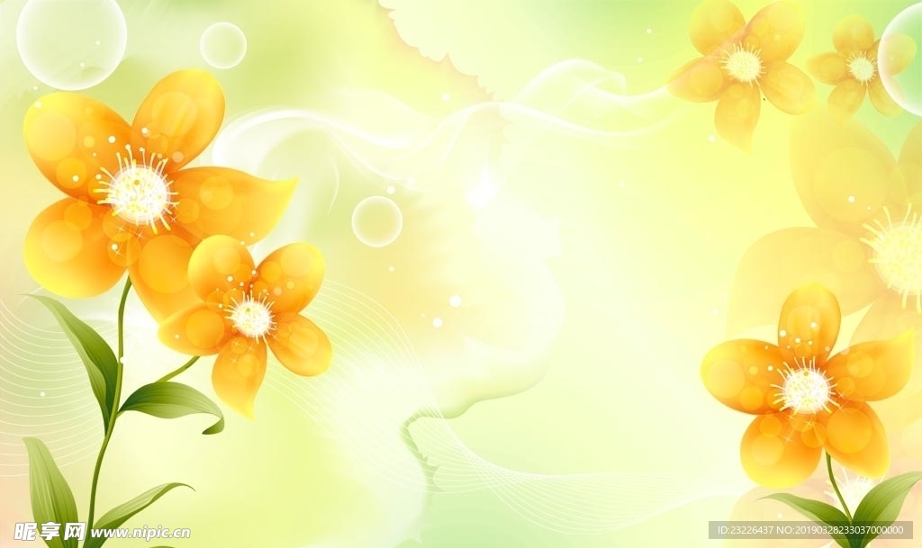 黄色花朵背景墙