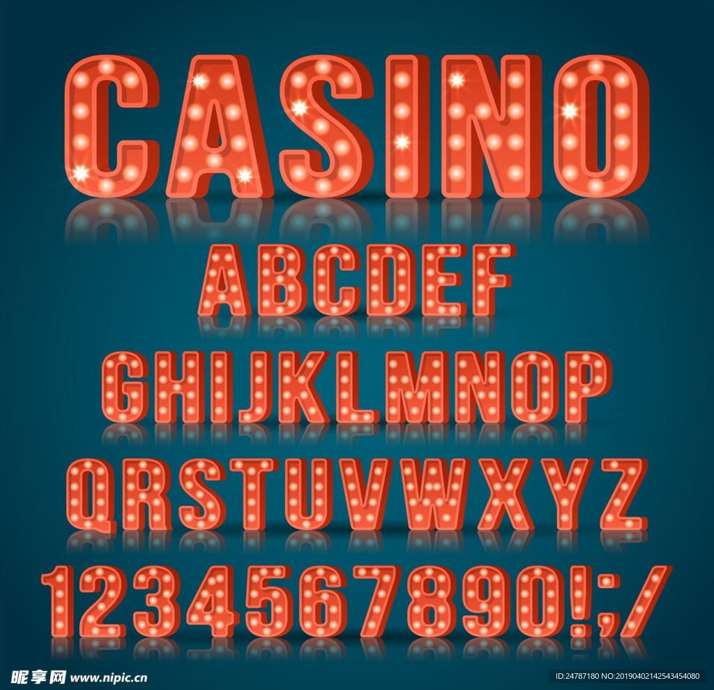 霓虹灯字母数字