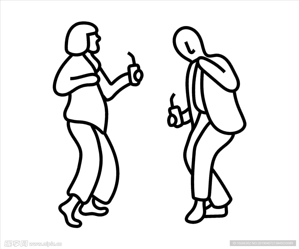 喝饮料 卡通人物