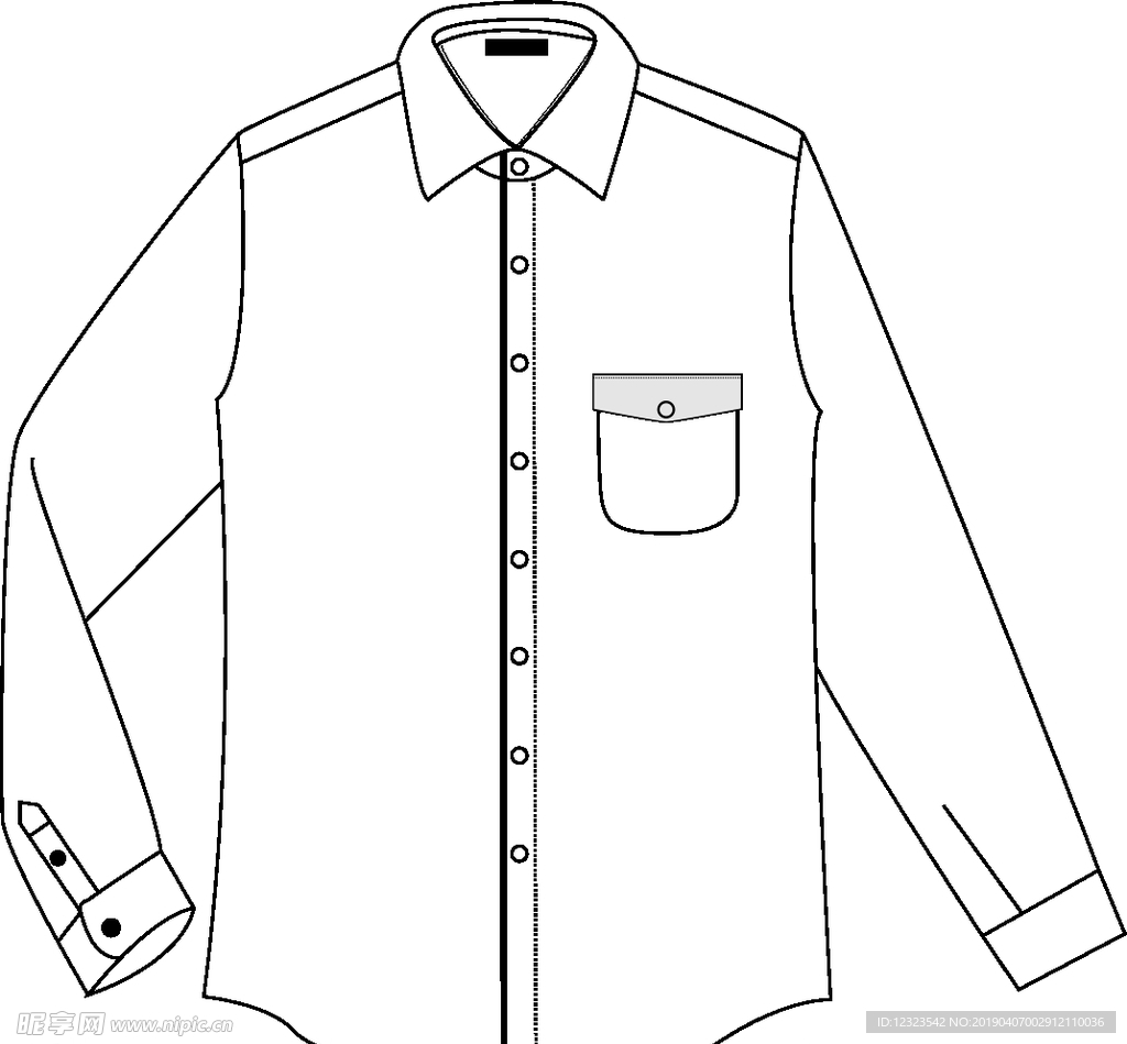 男士衬衫图层镂空