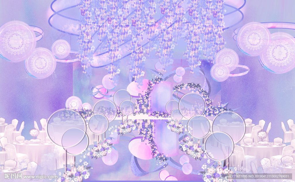 紫色婚礼效果图