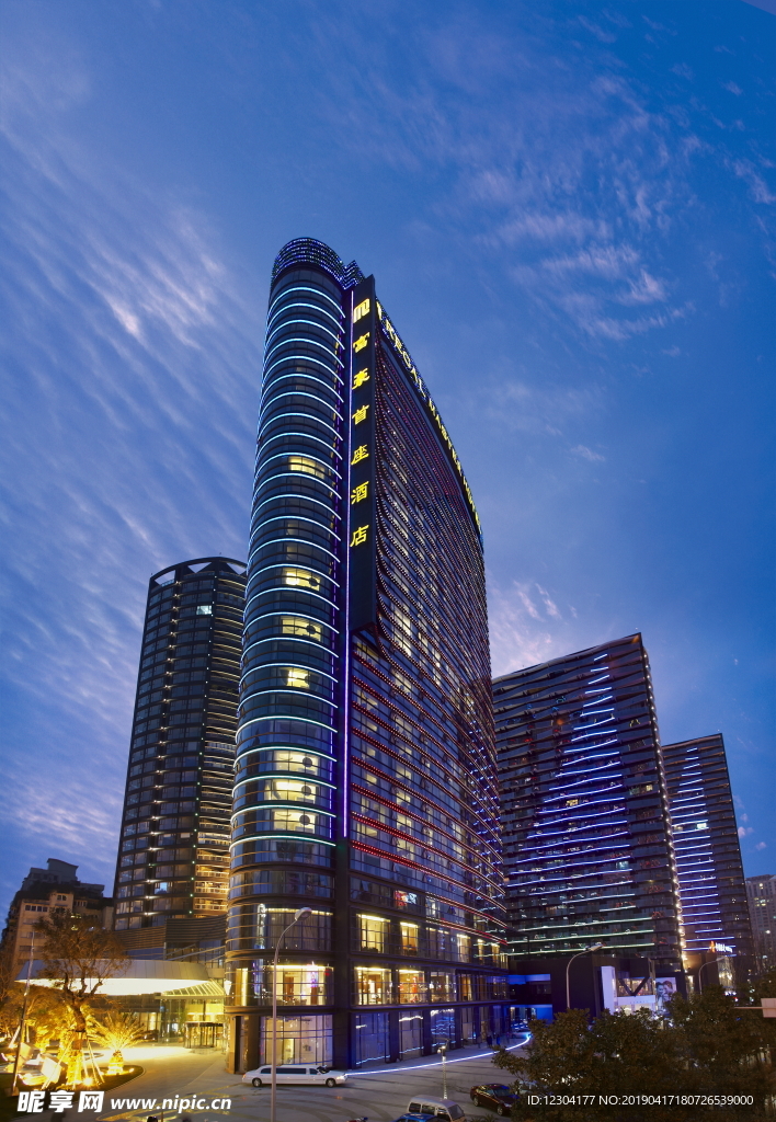 建筑 城市 晚上 夜景 黄昏