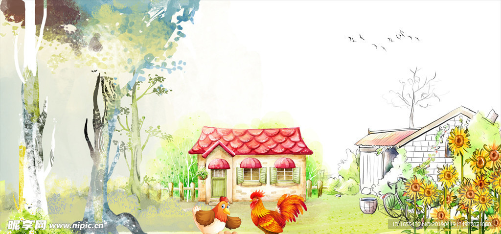 山水风景 中堂画海报