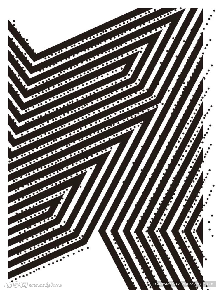 手绘线条迷宫装饰画