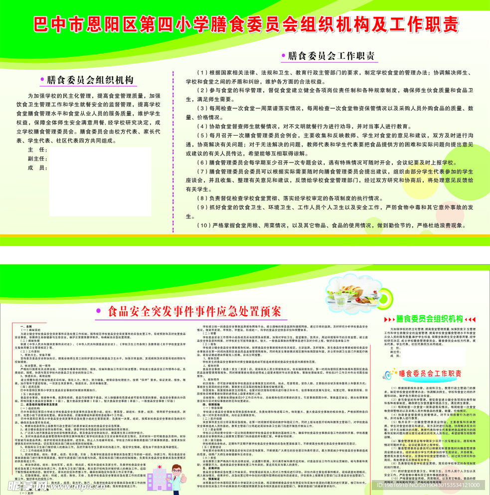 食堂展板膳食委员会组织机构