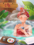 泡温泉喝茶