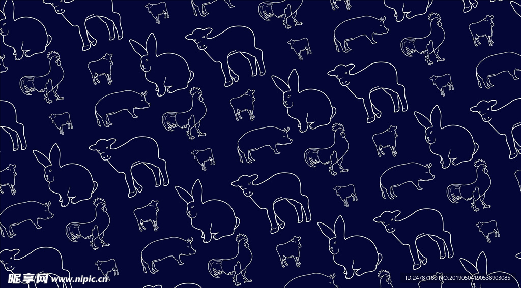 线条动物背景