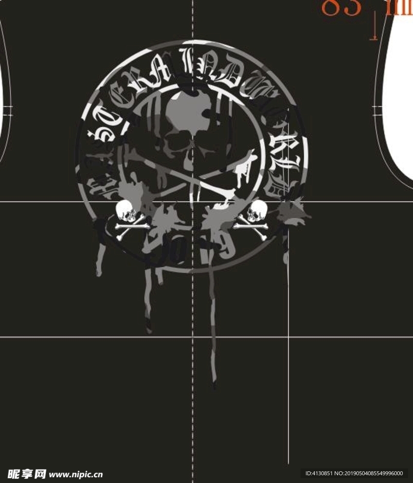 大牌PP 男装 骷髅头 印花