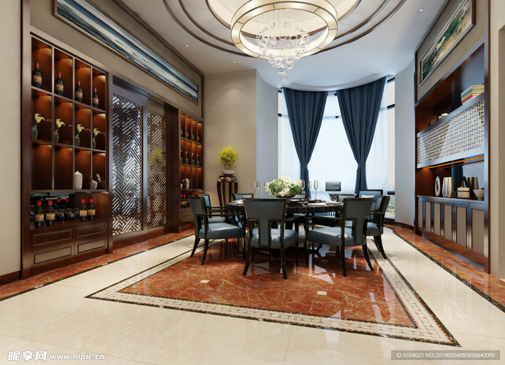 别墅装修效果图 酒柜效果图