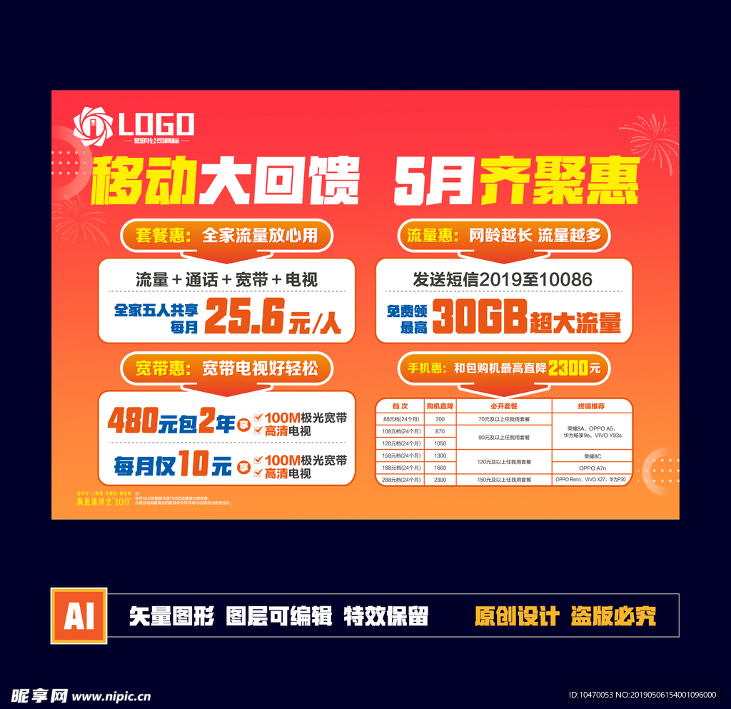 移动大回馈桌贴