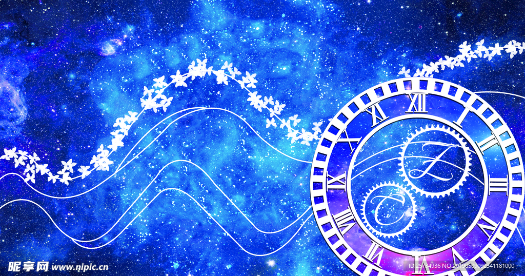 星空唯美蓝婚礼婚庆结婚背景