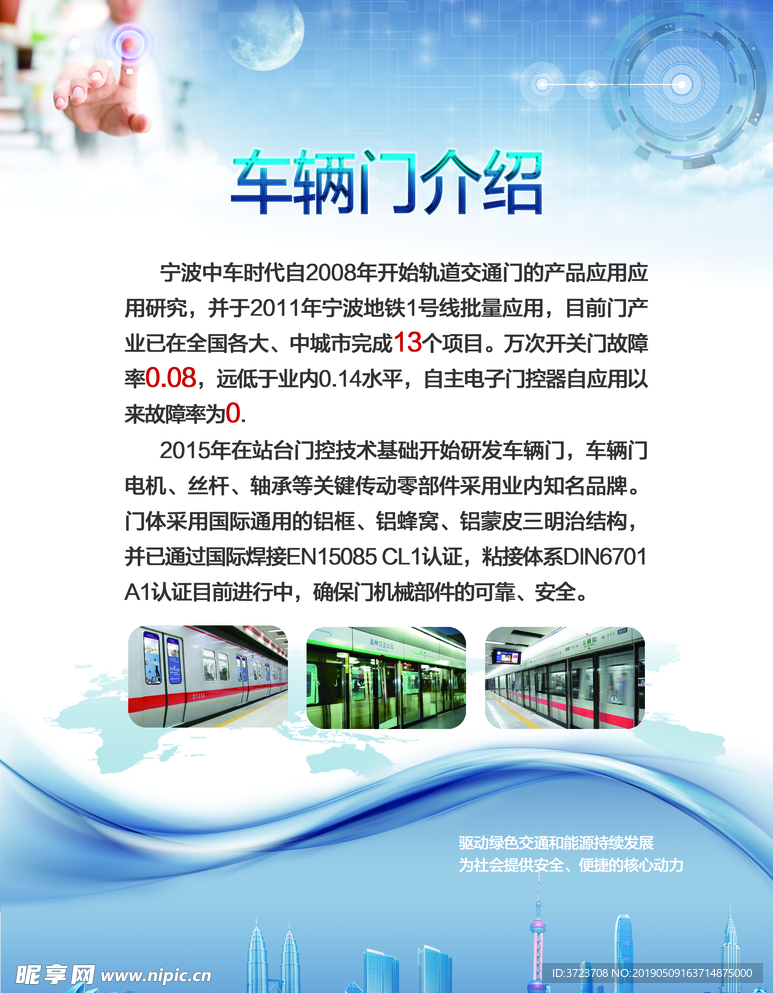 蓝色海报  企业 排版 大楼